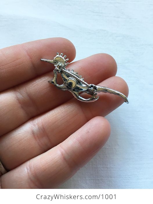Vintage Silver Toned Running Roadrunner Brooch Pin with a Blue Eye - #XDZrsf8rUzo-3