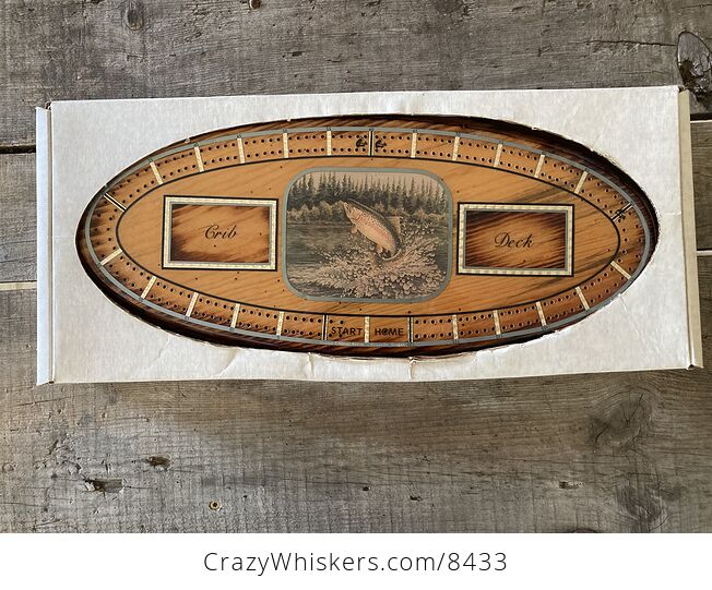 Vintage Wood Vandercraft Rainbow Trout Cribbage Board Made in Oregon - #myxAOvAy9XI-6