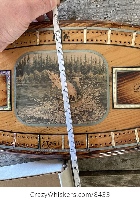 Vintage Wood Vandercraft Rainbow Trout Cribbage Board Made in Oregon - #myxAOvAy9XI-2