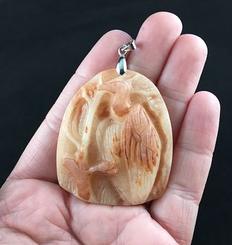 Vulture Carved Red Jasper Stone Pendant Jewelry #avdnuAPmM7Y