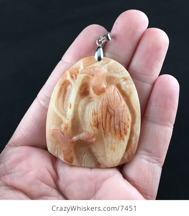 Vulture Carved Red Jasper Stone Pendant Jewelry - #avdnuAPmM7Y-1