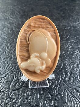 Water Buffalo Carved Jasper Stone Pendant Cabochon Jewelry Mini Art Ornament #HXZTQEYBDhQ