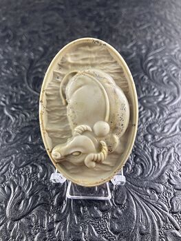 Water Buffalo Carved Jasper Stone Pendant Cabochon Jewelry Mini Art Ornament #l19qvtt4rec