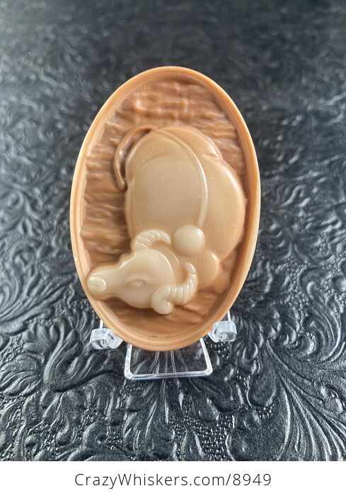 Water Buffalo Carved Jasper Stone Pendant Cabochon Jewelry Mini Art Ornament - #HXZTQEYBDhQ-1