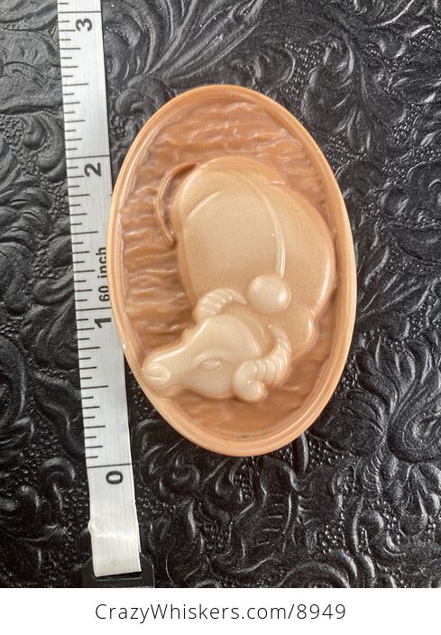 Water Buffalo Carved Jasper Stone Pendant Cabochon Jewelry Mini Art Ornament - #HXZTQEYBDhQ-6
