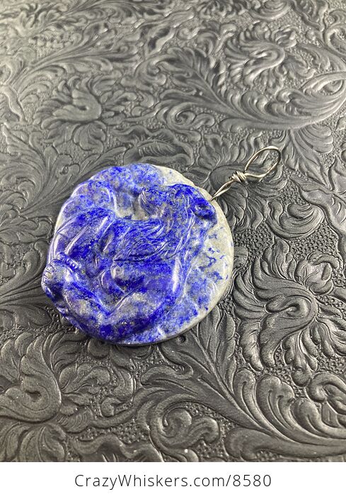 Werewolf Carved Lapis Lazuli Stone Pendant Jewelry Mini Art Ornament - #l3mxVwHH7UY-3