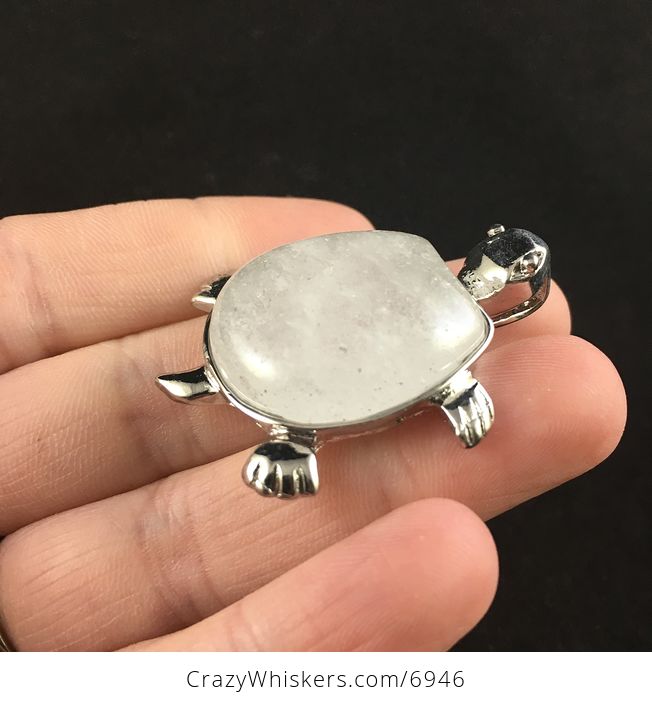 White Quartz Stone Turtle Pendant Jewelry - #5W4BCS602Hs-2
