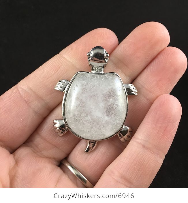 White Quartz Stone Turtle Pendant Jewelry - #5W4BCS602Hs-1