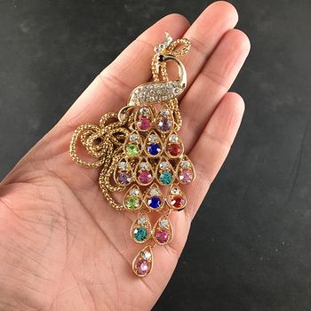 Wiggly Colorful Peacock Pendant Jewelry Necklace #w0eiEWKvzMc