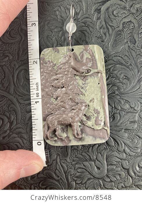 Wolf and Turkey Carved in Jasper Stone Pendant Jewelry - #Szg7Ybvub9Q-3