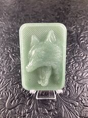 Wolf or Coyote Carved Mini Art Green Aventurine Stone Pendant Cabochon Jewelry #KDgv86dUx6U